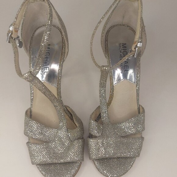 MICHAEL Michael Kors Strappy Silver Heels Size US 5.5 - Picture 13 of 14
